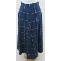 Vintage 80s, size XS blue & green checked maxi skirt