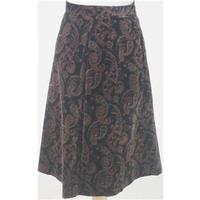 Vintage 80s St Michael Size 10 brown paisley patterned skirt