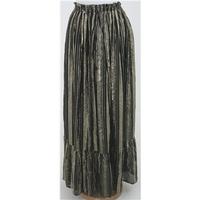 vintage 80s lady london size 12 black gold metallic skirt