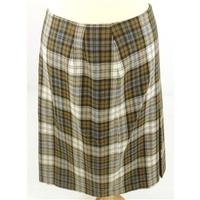 Vintage circa 1980s Size 20 Grey and Brown Plaid Checked Pencil Skirt