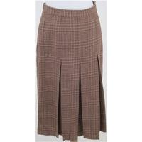 vintage 80s st michael size 14 brown mix checked skirt