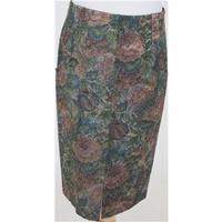 vintage 80s smarti size 14 green mix floral pencil skirt