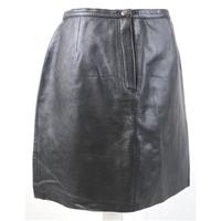 Vintage St Michael - Size 14 - Black - Leather Skirt