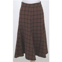 vintage mabs waist 28 brown orange checked skirt