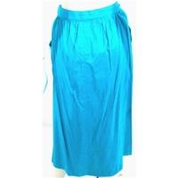 Vintage Size 12 Metallic Turquoise Blue Silk Long Skirt