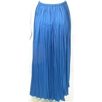Vintage Style Size 8 Royal Blue Pleated Long Skirt