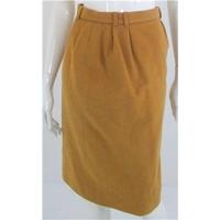 Vintage 1980\'s Jaeger Size 6 Camel Brown Wool And Cashmere Knee Length Skirt