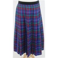Vintage Viyella, size 14 purple, red & green checked wool skirt