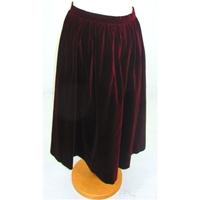 Vintage 1980\'s Alexon Deep Red Violet Velvet Long Skirt