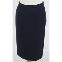 Vintage 80s Jaeger Size:16 navy-blue wool pencil skirt