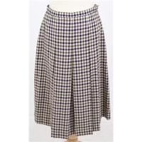 Vintage 80\'s, Aquascutum, size 12, brown & navy check skirt