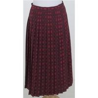 vintage 80s country casuals size 12 red navy pleated skirt