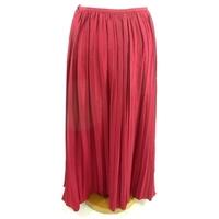 Vintage 1980\'s Jaeger Size 12 Cerise Pink Long Pleated Silk Skirt