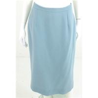 Vintage 1980s Liberty Size 14 Pastel Blue Wool Long Skirt