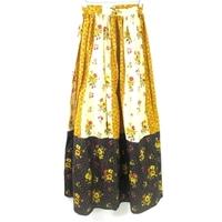 Vintage 1970\'s David Rome Size 10 Bright Yellow, Red And Black Patchwork Floral Skirt