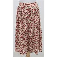 Vintage 1980\'s St. Michael size 18 red & cream floral skirt