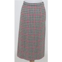 Vintage Lakeland Skirts size M cream, navy & red checked wool skirt