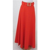 vintage 80s susan barry size14 bright red long skirt