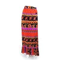 vintage 1970s farmers size 14 multi coloured gypsy style maxi skirt