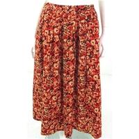 Vintage 1990\'s Liberty Plus Poppy Red, Orange And Black Floral Print Wool Skirt