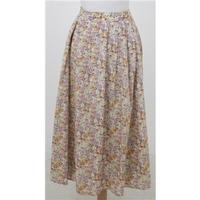 Viyella - Size: 14 - pink & orange floral print skirt