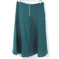Vintage 1980\'s Champagne Silk Size 14 Deep Sea Green Silk Skirt