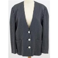 vintage 1980s jaeger size 14 navy and white striped jacket