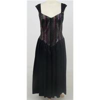 vintage size s black sequined evening dress