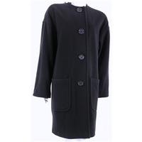 Vintage 1980\'s Liberty \'New Coat Shape\' Size L Understated Navy Cashmere Mix 3/4 Coat