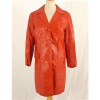 Vintage 1960s Circa Size 14 Scarlet Red PVC Coat
