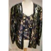 Vintage Harvery Nichols Black/Gold Party Bustier and Jacket Size 10 / M12