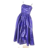 Vintage Unbranded Size 8/10 \'Party Wear\' Metallic Purple Flared Skirt Prom Style Dress