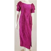 Vintage Joan Chappell \'Party Power\' Size 10 Fuchsia Pink Silky Party Dress