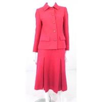 Vintage 1980\'s Aquascutum Size 10 Hot Pink Wool Skirt Suit