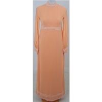 Vintage, Hand made, - Size: S - Orange - Long dress