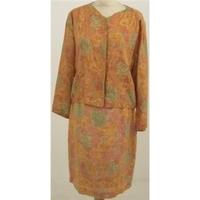 Vintage, Scapa: Size 14 Orange multi skirt suit