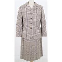 Vintage 1970s Classikem, size 12, cream/brown tweed skirt suit