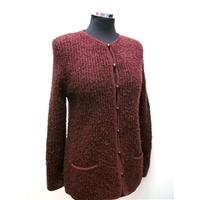 Vintage Burgandy Cardigan Size S - Plum - Reldan - Red - Cardigan