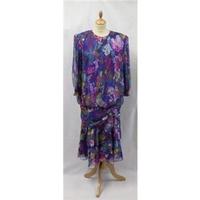 Vintage 70\'s/80\'s Berkertex Size 16 Purple Print Dress Berkertex - Size: 12 - Purple - Vintage