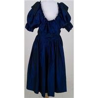 vintage vivien smith size s blue evening dress
