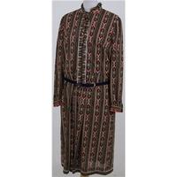 Vintage 70\'s, Fink Modell size 16 brown patterned dress