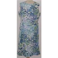 Vintage 70\'s, Berketex size L blue & green patterned dress