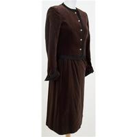 vintage 80s jaeger size 6 brown velvet skirt suit
