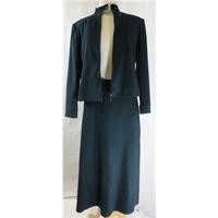 Viyella - Size 10/12 Petite - Blue - Moleskin - Skirt Suit