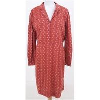 Vintage 80\'s Eastex, size 16 rust red patterned shirtwaister dress