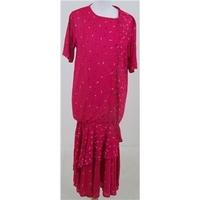 vintage size l bright pink dress