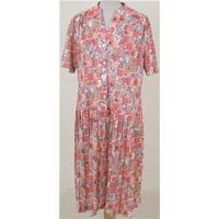 vintage 1980s lazarus size l pink checked floral shirt dress