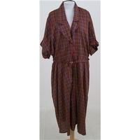 vintage size l brown check shirt waisted dress