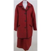 Vintage 1960\'s Reseta of Wales, size L red and green pure wool skirt and coat