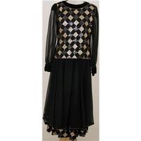 Vintage 1980s David Butler at Chartriver, size 10 black sequined skirt and top